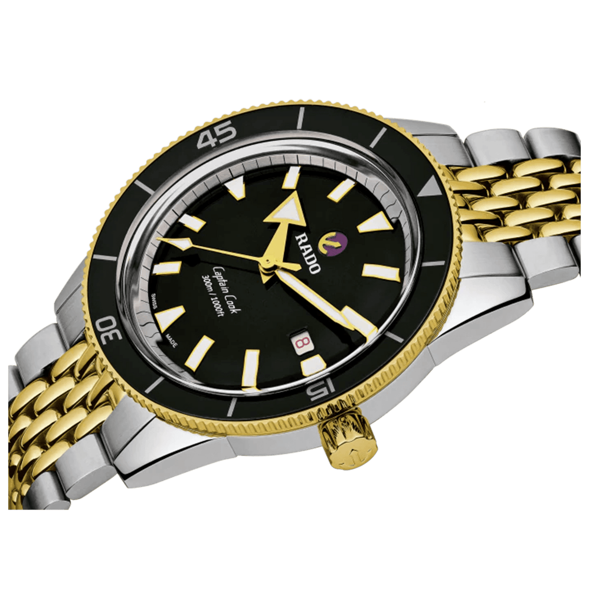 Rado Captain Cook Men's 42mm Stainless Steel & Gold Plated Automatic Watch R32138153 - Wallace Bishop