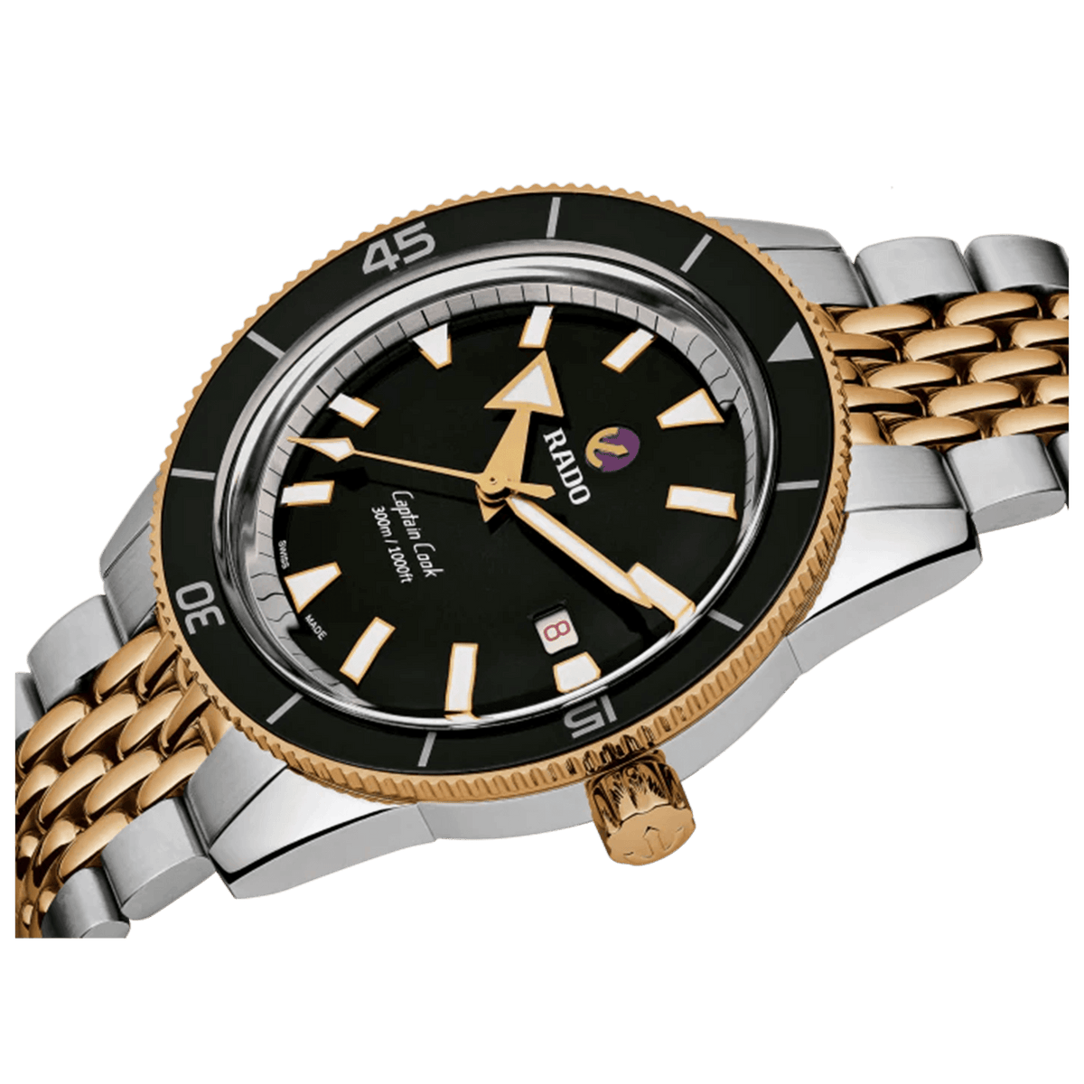 Rado Captain Cook Men's 42mm Stainless Steel & Rose Plated Automatic Watch R32137153 - Wallace Bishop