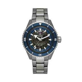 Rado Captain Cook Men's 43mm High-Tech Ceramic Blue & Grey Skeleton Automatic Watch R32128202 - Wallace Bishop