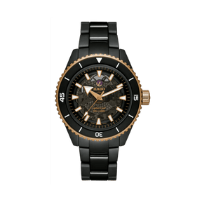 Rado Captain Cook Men's 43mm High-Tech Ceramic Rose Gold & Black Skeleton Automatic Watch R32127162 - Wallace Bishop