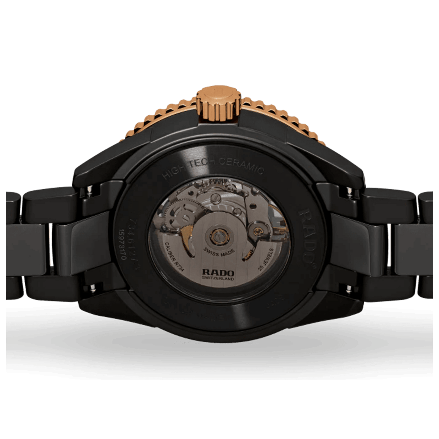 Rado Captain Cook Men's 43mm High-Tech Ceramic Rose Gold & Black Skeleton Automatic Watch R32127162 - Wallace Bishop