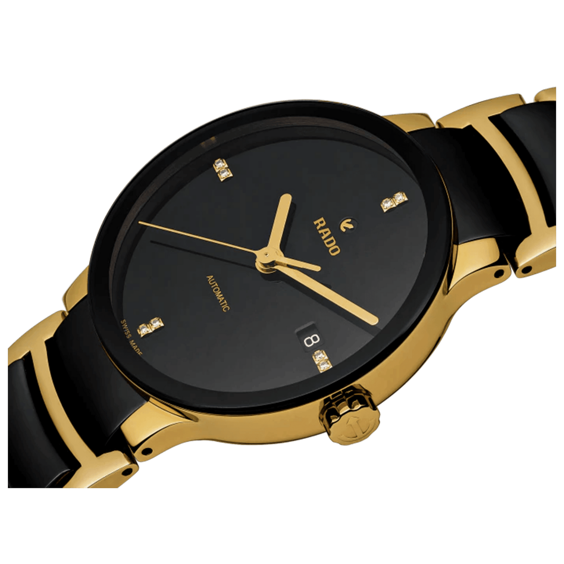 Rado Centrix Men's 38mm Ceramic & Gold Plated Automatic Watch R30035712 - Wallace Bishop