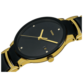 Rado Centrix Men's 38mm Ceramic & Gold Plated Quartz Watch R30929712 - Wallace Bishop