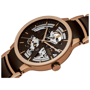 Rado Centrix Men's 38mm Ceramic & Rose Gold Skeleton Automatic Watch R30181312 - Wallace Bishop