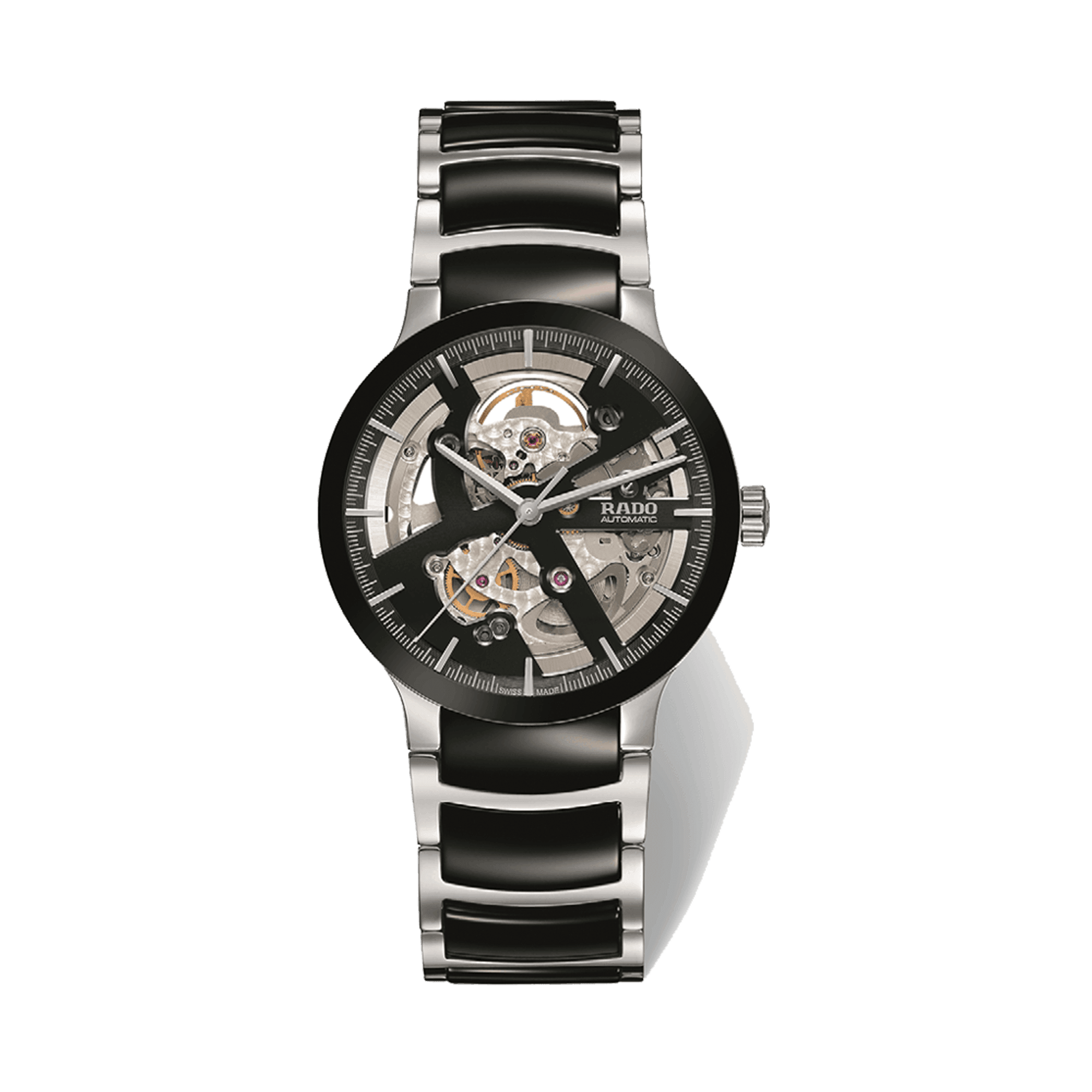 Rado Centrix Men's 38mm Ceramic & Stainless Steel Skeleton Automatic Watch R30178152 - Wallace Bishop