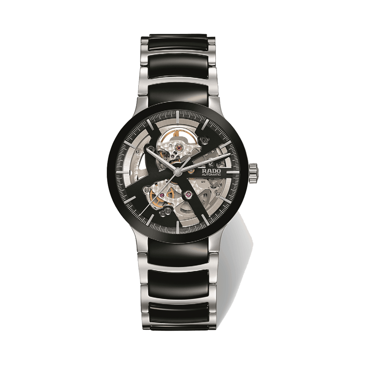 Rado Centrix Men's 38mm Ceramic & Stainless Steel Skeleton Automatic Watch R30178152 - Wallace Bishop