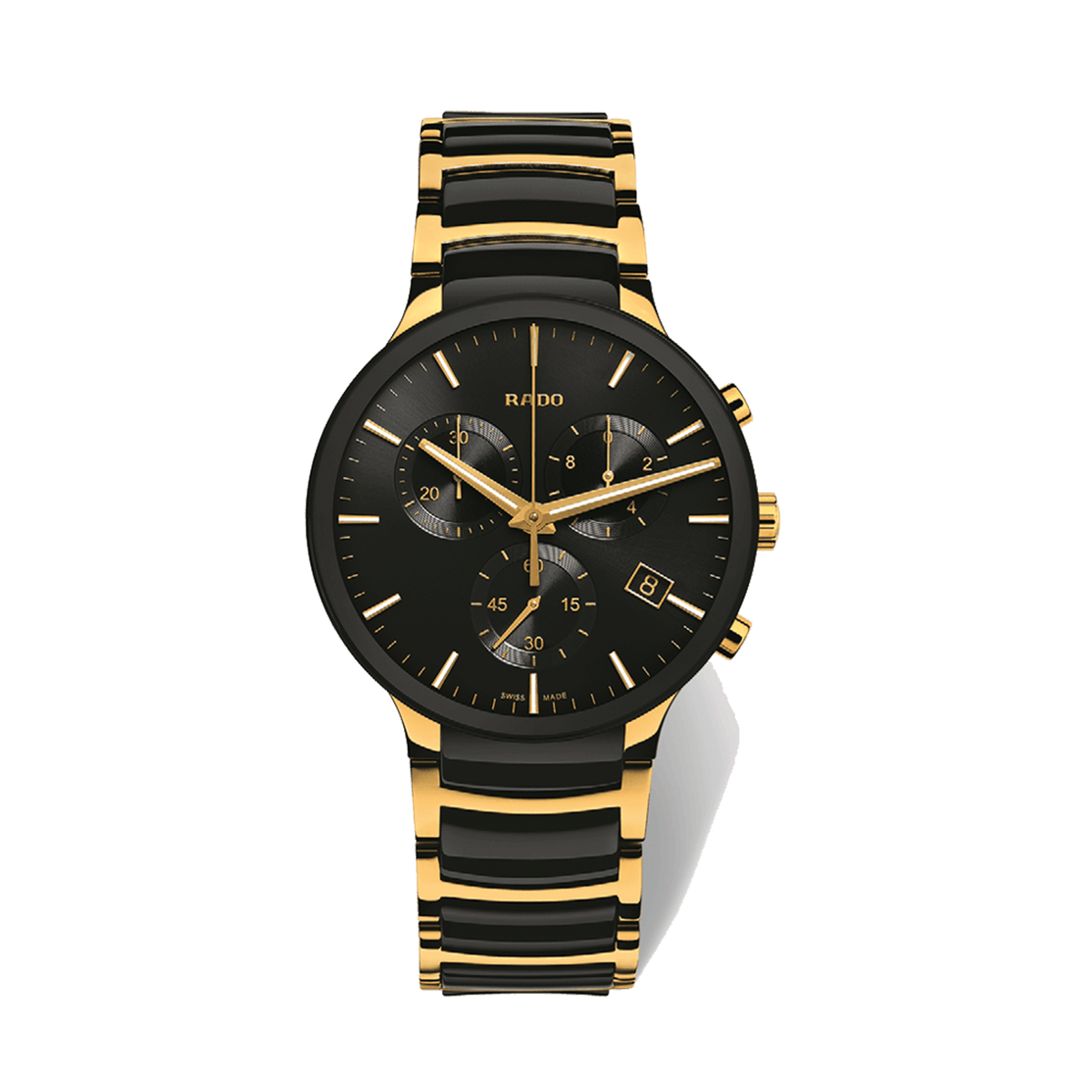 Rado Centrix Men's 40mm Ceramic & Gold Plated Quartz Chronograph Watch R30134162 - Wallace Bishop