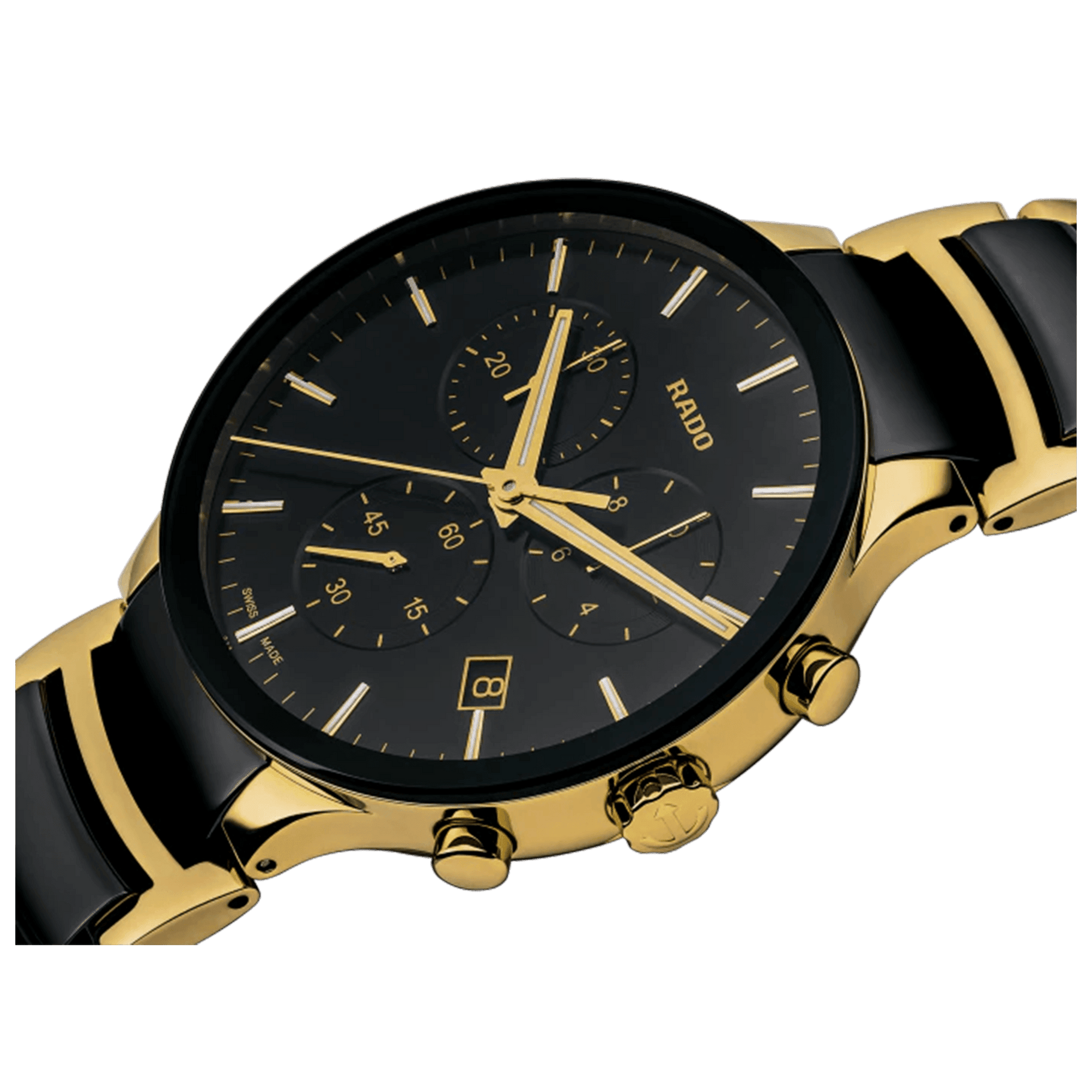 Rado Centrix Men's 40mm Ceramic & Gold Plated Quartz Chronograph Watch R30134162 - Wallace Bishop