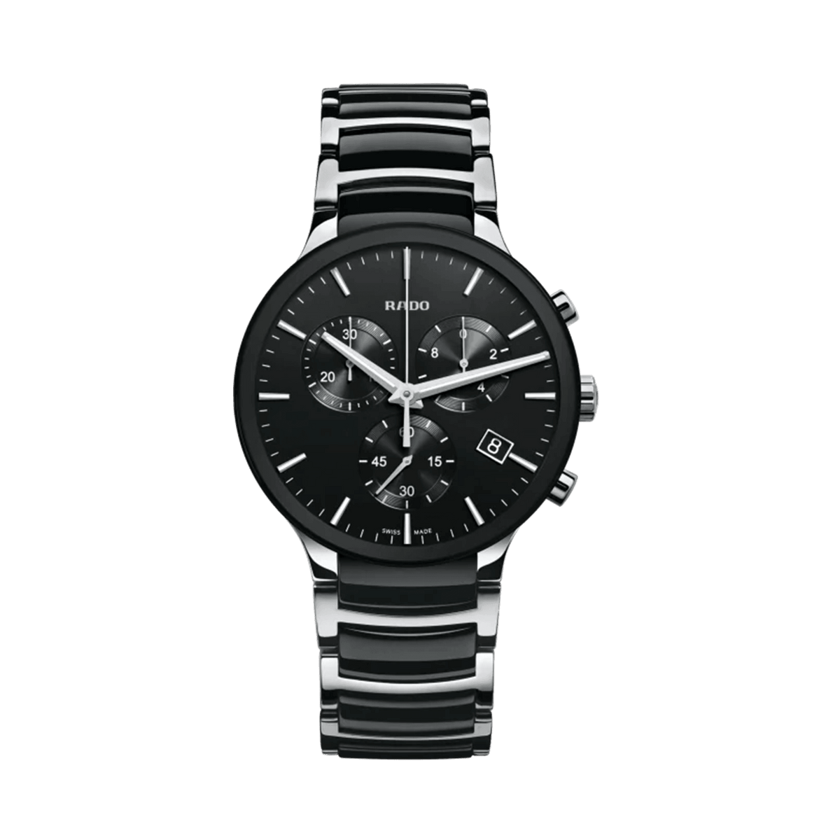 Rado Centrix Men's 40mm Ceramic & Stainless Steel Quartz Chronograph Watch R30130152 - Wallace Bishop