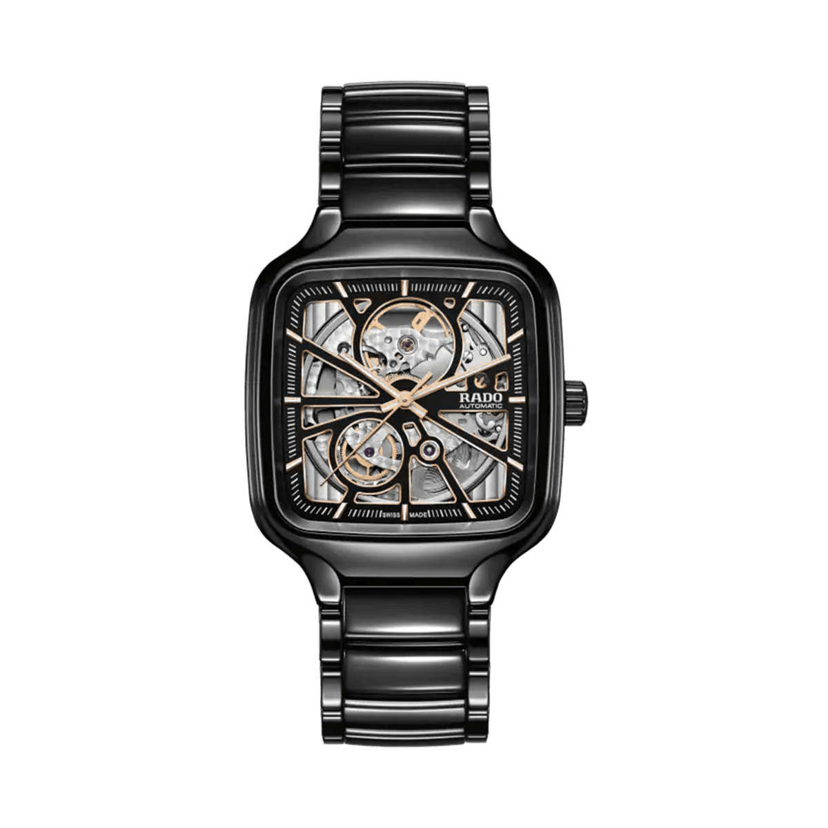 Rado True Square Men's 38mm High-Tech Ceramic Skeleton Automatic Watch R27086162 - Wallace Bishop