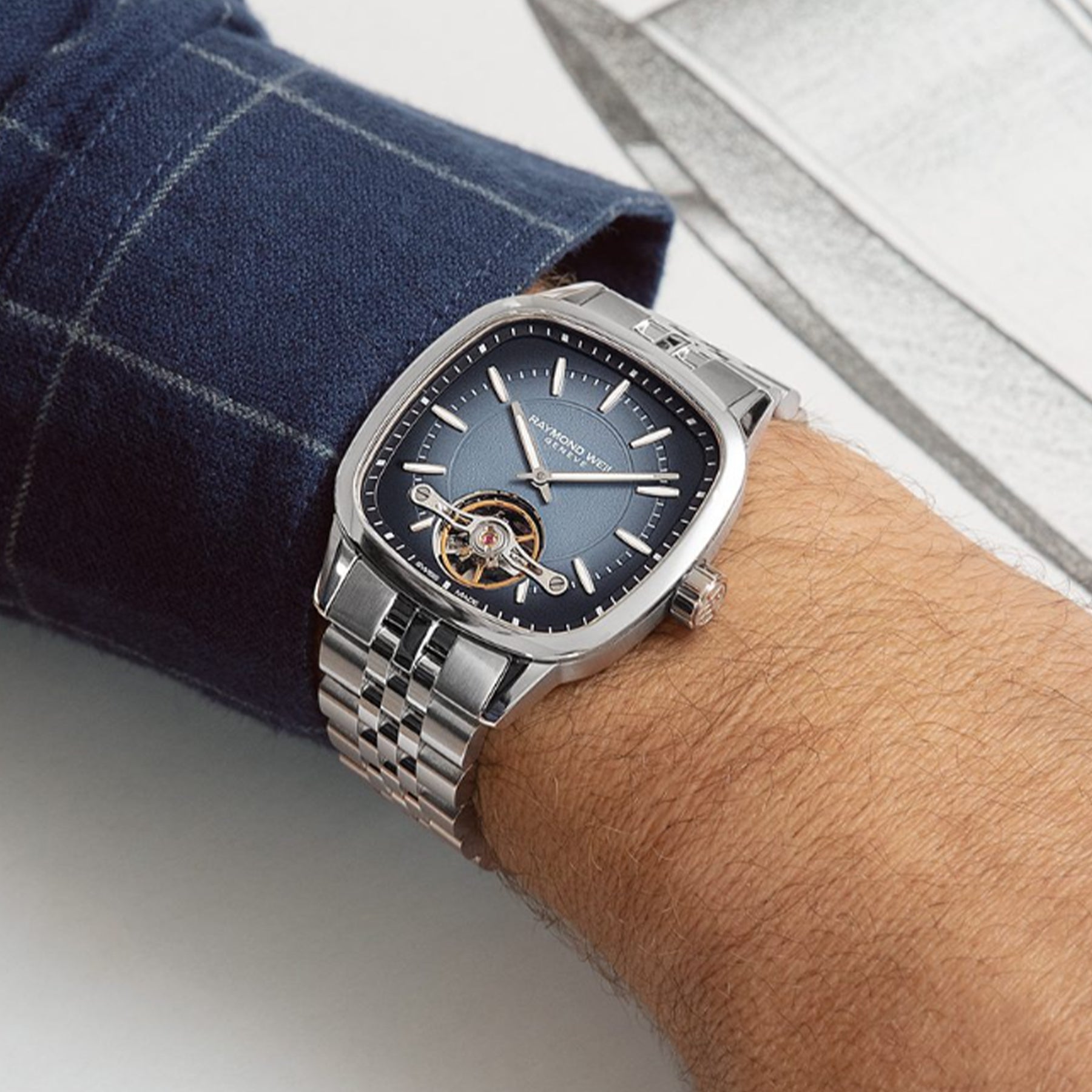 Raymond Weil Freelancer Automatic Open Heart Blue Dial 2780-ST