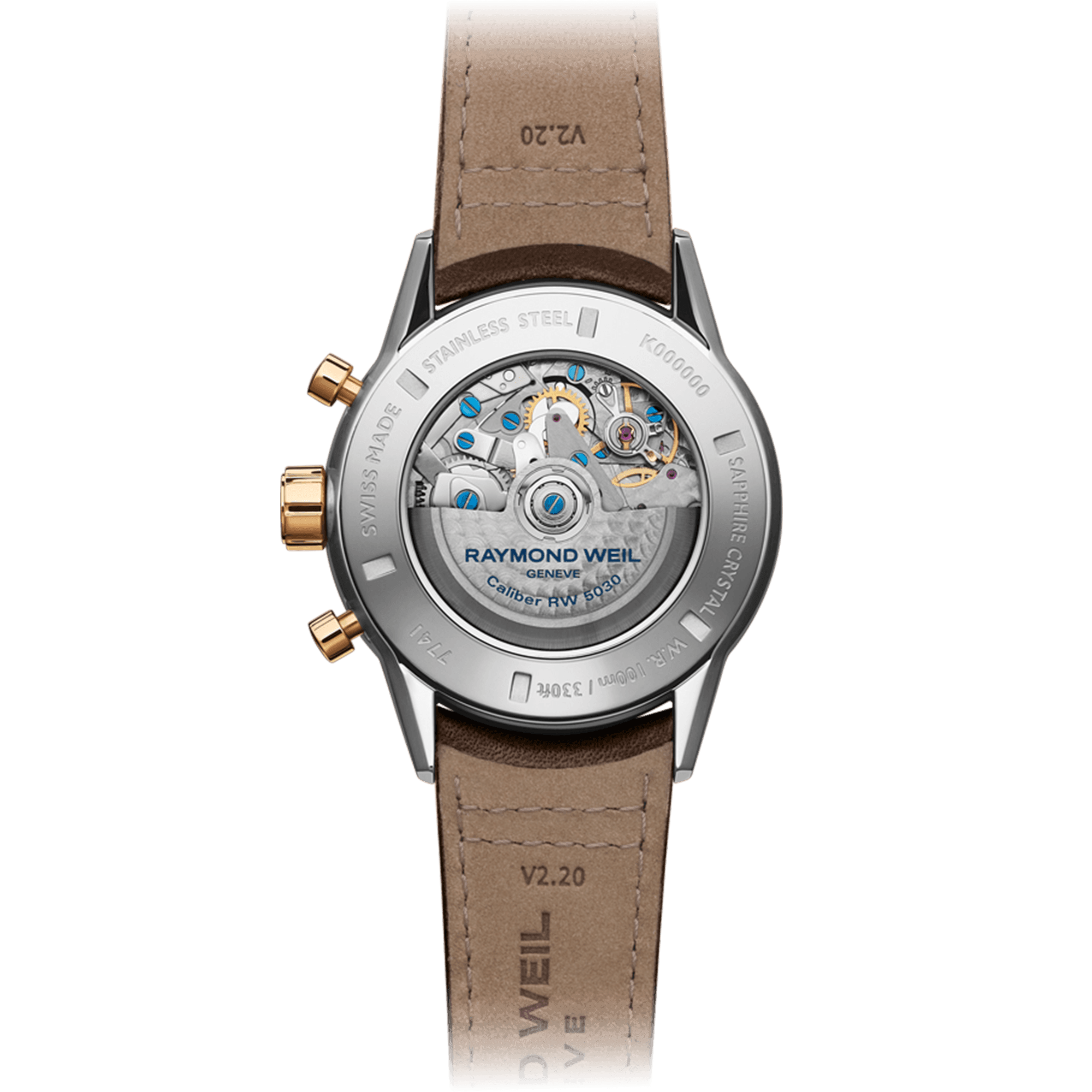 Raymond Weil Freelancer Men's 43.5mm Stainless Steel & Rose Plated Automatic Chronograph Watch 7741-S51-65021 - Wallace Bishop