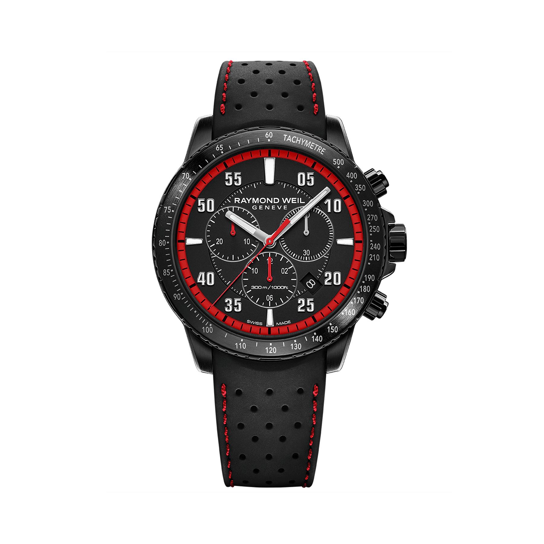 Raymond Weil Tango Men's 43mm Black & Steel Quartz Chronograph Watch 8570-BKR-05240 - Wallace Bishop