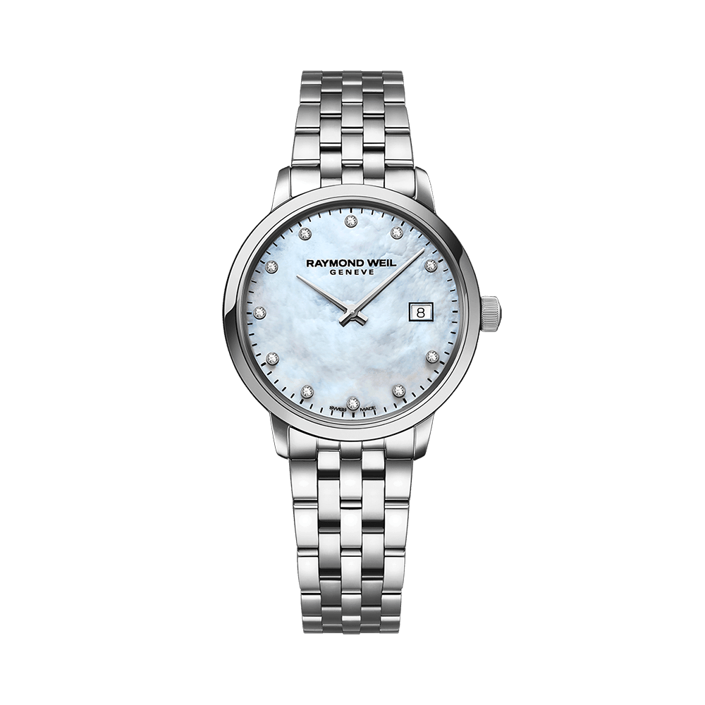 Raymond Weil Toccata Ladies White Mother-of-Pearl Diamond Quartz Watch 29mm 5985-ST-97081 - Wallace Bishop