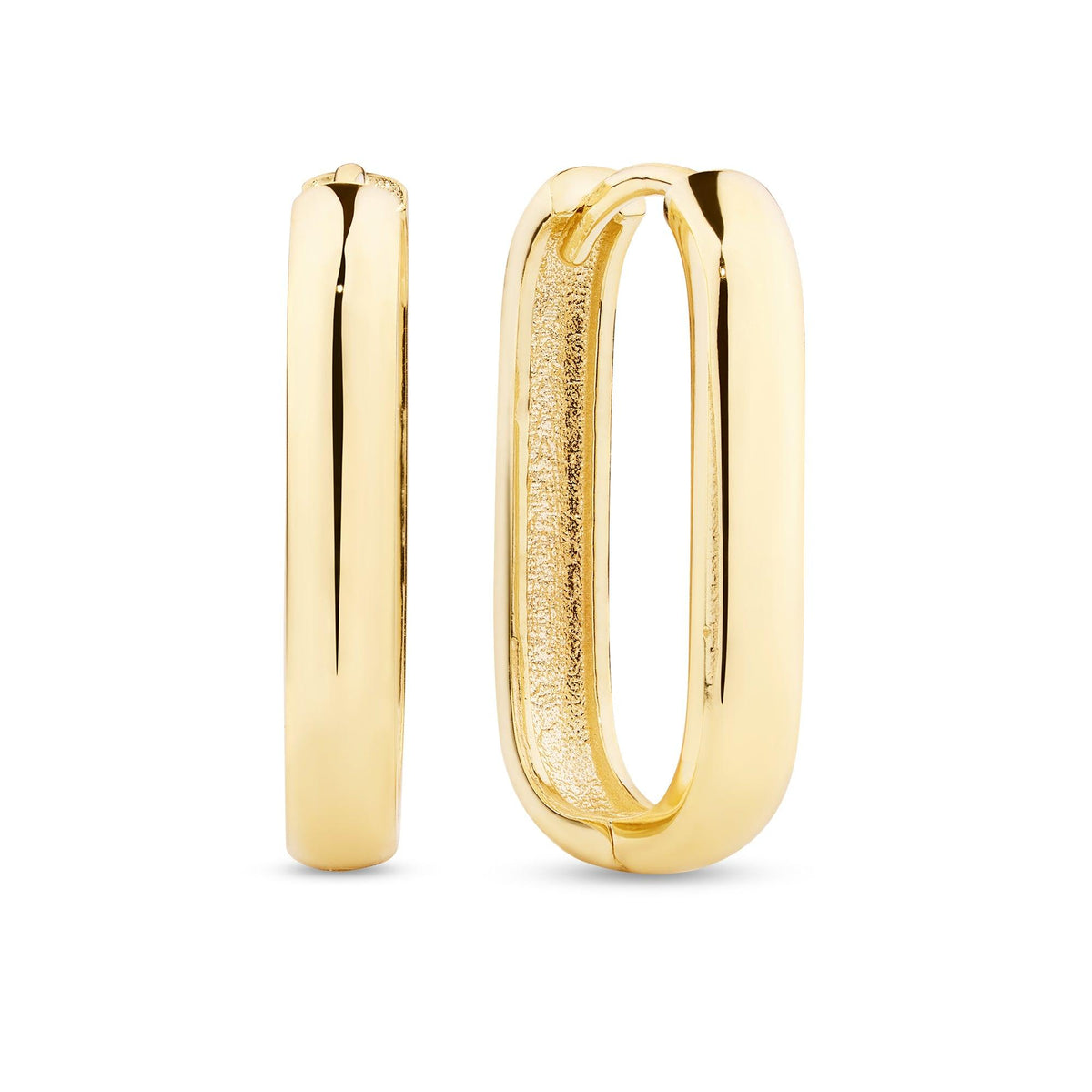 Rectangular Huggie Earrings in 9ct Yellow Gold - Wallace Bishop