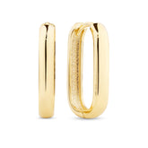 Rectangular Huggie Earrings in 9ct Yellow Gold - Wallace Bishop