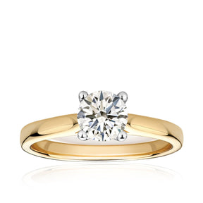 Rendition 1ct TW Diamond Solitaire Engagement Ring in 9ct Yellow & White Gold - Wallace Bishop