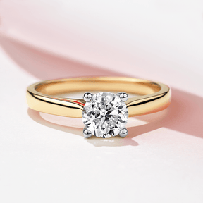 Rendition 1ct TW Diamond Solitaire Engagement Ring in 9ct Yellow & White Gold - Wallace Bishop