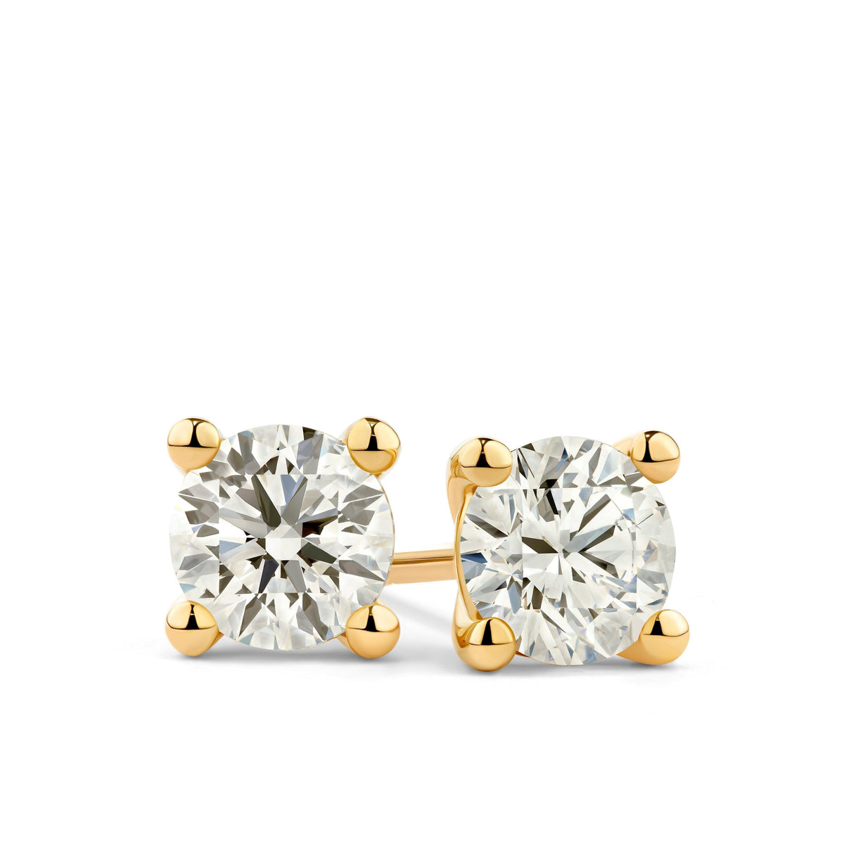 Rendition Solitaire Earrings in 9ct Yellow Gold - Wallace Bishop