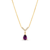 Rhodolite Garnet & Diamond Necklace in 9ct Yellow Gold - Wallace Bishop