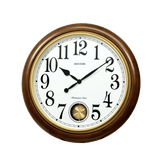 Rhythm Arabic Timber Wall Clock White - Wallace Bishop