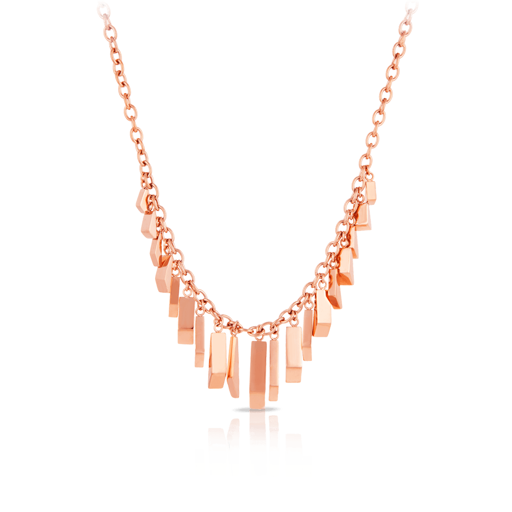 Rose Plated Charm Necklet Charm Necklace in Stainless Steel & Rose IP - Wallace Bishop