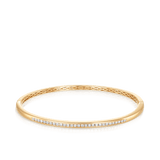 Round Brilliant Cut Channel Set Diamond Oval Bangle in 9ct Yellow Gold - Wallace Bishop