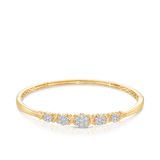 Round Brilliant Cut Cluster Diamond Oval Bangle in 9ct Yellow Gold - Wallace Bishop