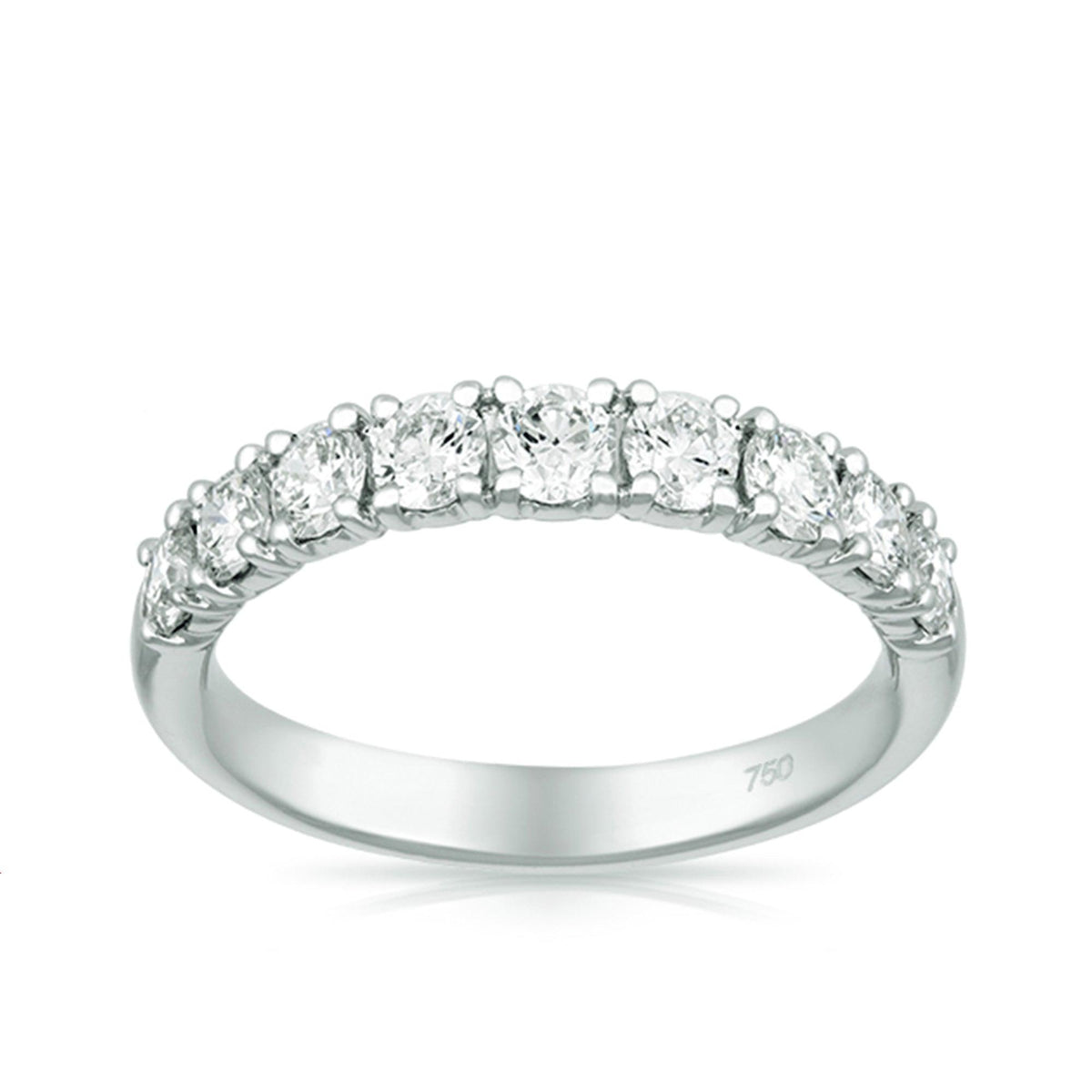 Round Brilliant Cut Diamond Anniversary Ring in 18ct White Gold TDW 0.760 - Wallace Bishop