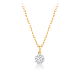 Round Brilliant Cut Diamond Cluster Pendant in 9ct Yellow Gold - Wallace Bishop