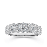 Round Brilliant Cut Diamond Cluster Ring in 9ct White Gold - Wallace Bishop