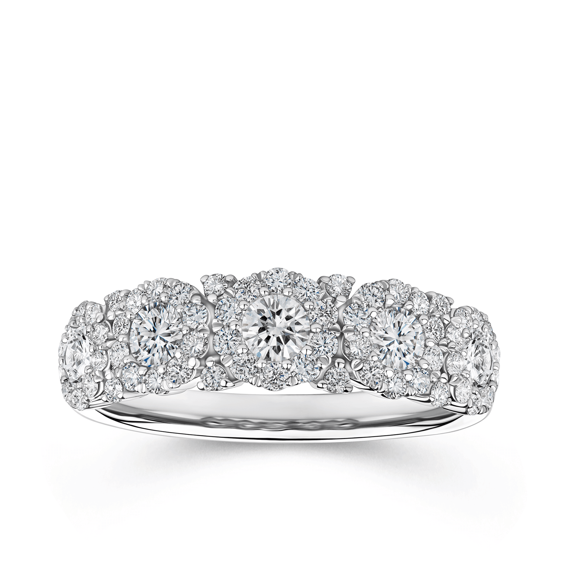 Round Brilliant Cut Diamond Cluster Ring in 9ct White Gold - Wallace Bishop