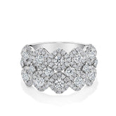 Round Brilliant Cut Diamond Clustered Ring in 18ct White Gold - Wallace Bishop