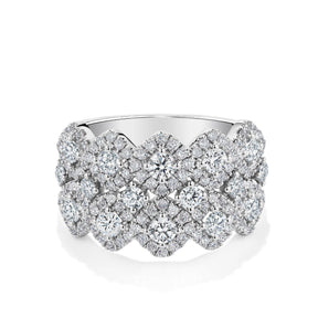 Round Brilliant Cut Diamond Clustered Ring in 18ct White Gold - Wallace Bishop