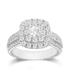 Round Brilliant Cut Diamond Double Halo Ring in 9ct White Gold - Wallace Bishop