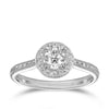 Round Brilliant Cut Diamond Engagement Ring in 18ct White Gold TDW 0.772 - Wallace Bishop