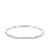 Round Brilliant Cut Diamond Oval Bangle in 9ct White Gold - Wallace Bishop