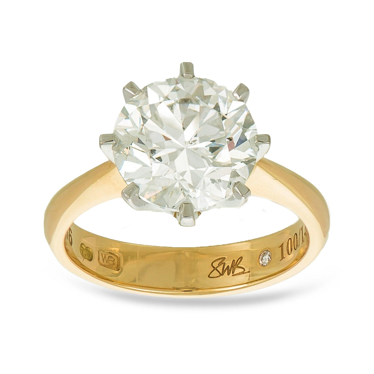 Round Brilliant Cut Diamond Ring in 18ct Yellow and White Gold - Wallace Bishop