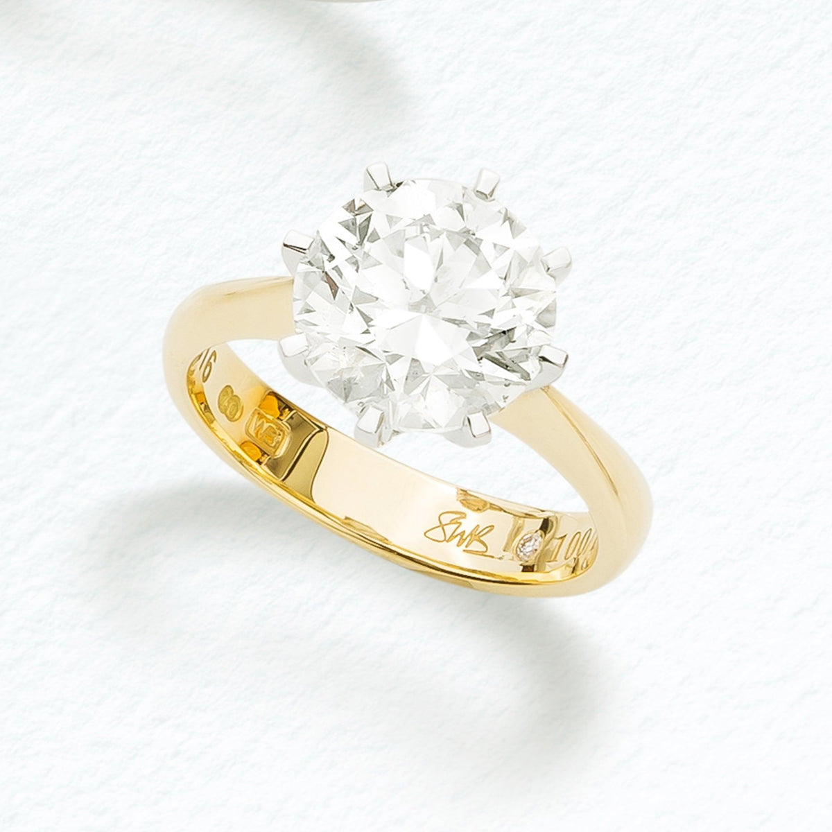 Round Brilliant Cut Diamond Ring in 18ct Yellow and White Gold - Wallace Bishop
