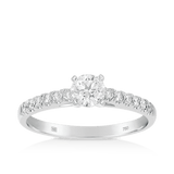 Round Brilliant Cut Diamond Solitaire Engagement Ring in 18ct White Gold - Wallace Bishop