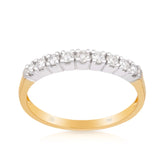Round Brilliant Cut Diamond Wedding Band in 18ct Yellow and White Gold TDW 0.2590 - Wallace Bishop