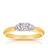 Round Brilliant Cut Trilogy Diamond Engagement Ring in 18ct YellowGold TDW 0.50ct - Wallace Bishop