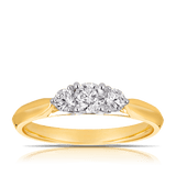 Round Brilliant Cut Trilogy Diamond Engagement Ring in 18ct YellowGold TDW 0.50ct - Wallace Bishop