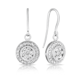 Round Brilliant Diamond Drop Earrings set in 18ct White Gold. Total Diamond Weight 1.00ct - Wallace Bishop