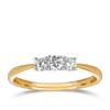 Round Brilliant Diamond Three Stone Engagement Ring in 9ct Yellow Gold TDW 0.35ct - Wallace Bishop