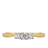 Round Brilliant Diamond Three Stone Engagement Ring in 9ct Yellow Gold TDW 0.35ct - Wallace Bishop