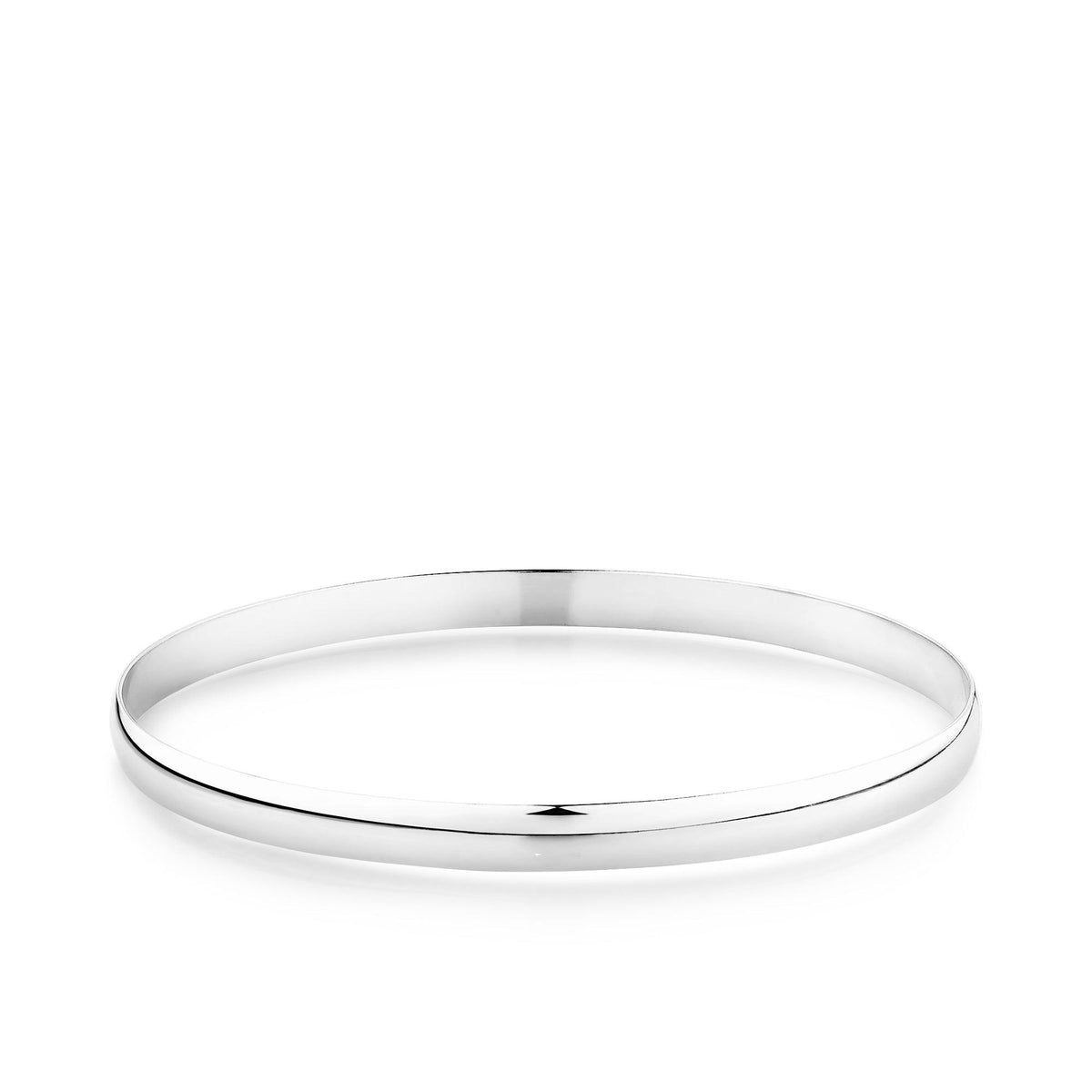 Round Edge Sterling Silver Bangle - Wallace Bishop