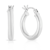 Round Hoop Earrings in Sterling Silver - Wallace Bishop