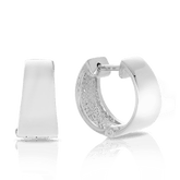Round Thick Huggie Earrings in Sterling Silver - Wallace Bishop