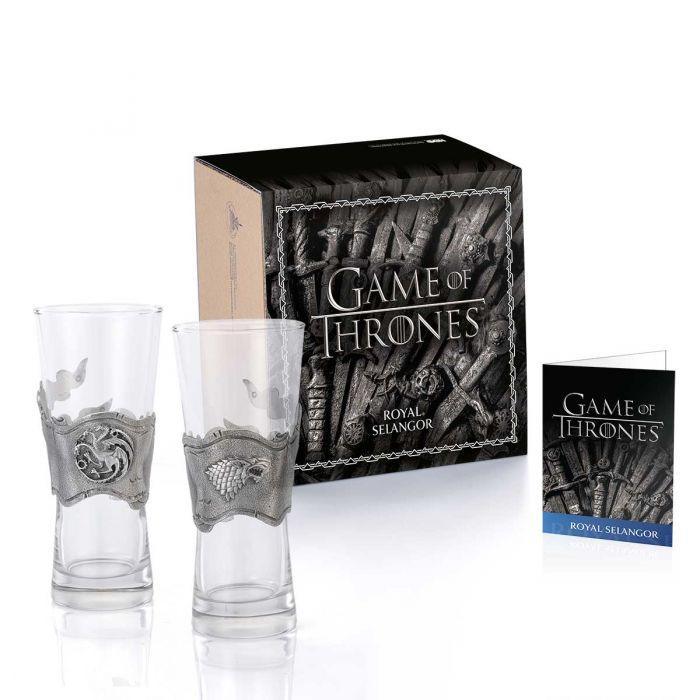 Royal Selangor Game of Thrones Ice and Fire Pilsner Glass Pair 0125005 - Wallace Bishop